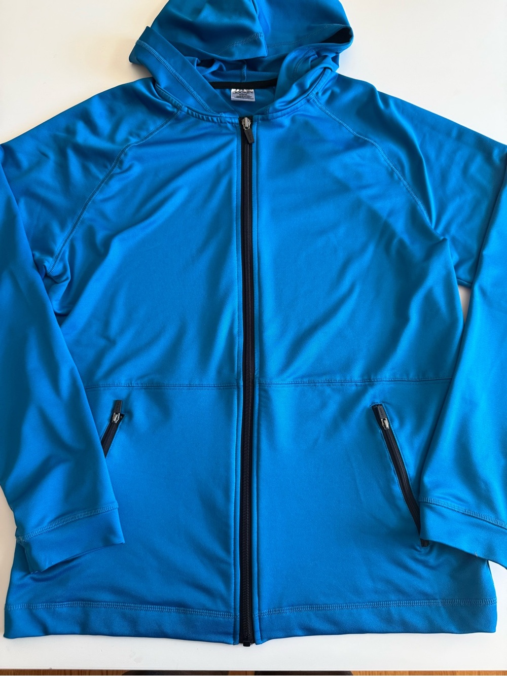 Jockey Bright Electric Blue Full-Zip Hooded Performance Jacket Men’s Sz M EuC